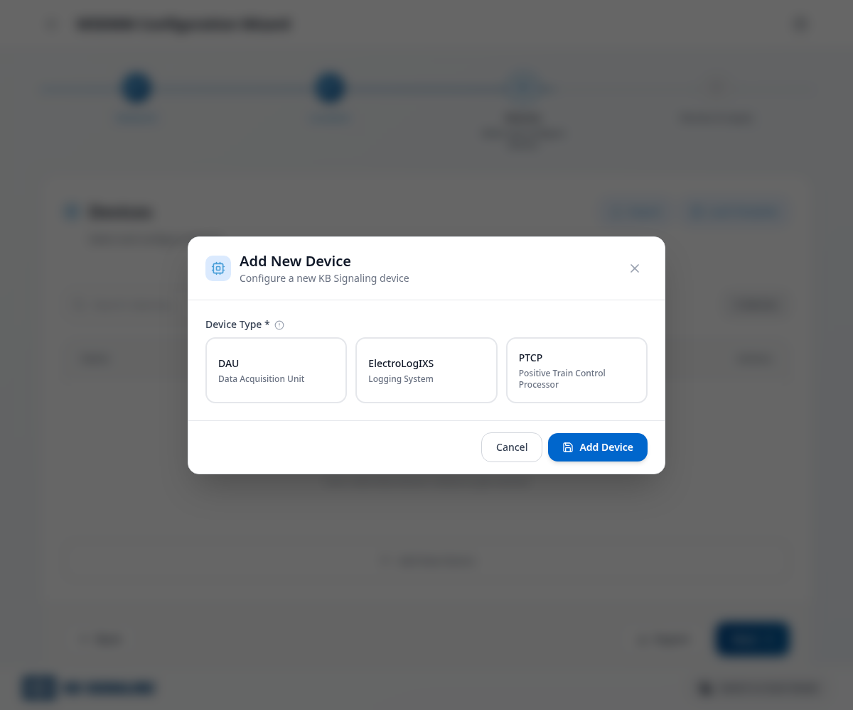Actual light WSDMM Add Device dialog